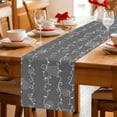 thumbnail image 5 of White Lines Table Runner 72 Inches, Vintage Abstarct Minimalist Art Gray Bed Runner Dresser Scarves Tabletop for Indoor Outdoor Parties/Ceremony/Banquet, 14" x 72", 5 of 9