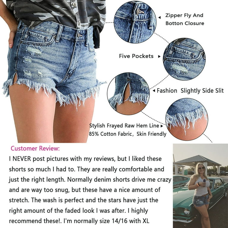 Cut off jean shorts with pockets showing cheap