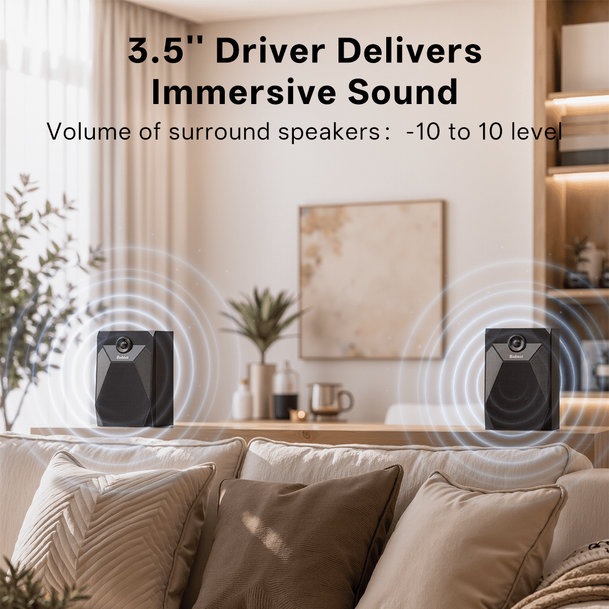 Bobtot 5.1/2.1 Channel Surround Sound Speaker System 1000W Bluetooth Home Theater with 8" Subwoofer, Bluetooth, USB, Includes Remote, LED Light Effects - Perfect for TV Movies, Karaoke
