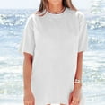 thumbnail image 6 of V-Neck Women's Short Sleeve T-shirt Women'S Loose And Comfortable Oversized Trendy T Shirt Top,White Women's Short sleeve T-shirt L, 6 of 9