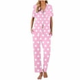 thumbnail image 6 of UAMVSH Pajamas Sets Women's Short Sleeve Sleepwear Soft Button down Loungewear Pjs Lounge Set Nightwear, 6 of 6