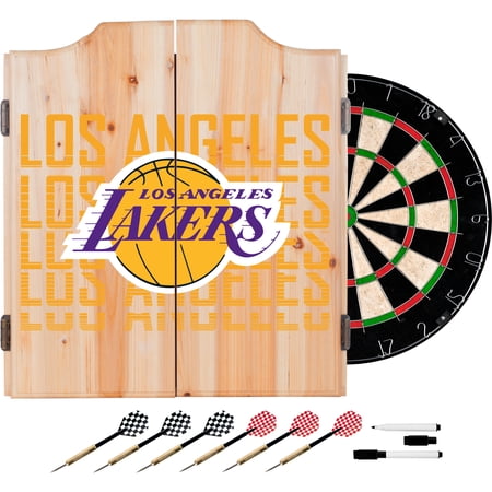 NBA Dart Cabinet Set with Darts and Board - City - Los Angeles Lakers