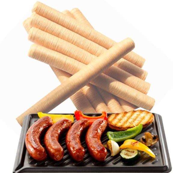 Edible Collagen Casing, Natural Clear Edible Roast Sausage Hot Dog Collagen Casing, for Homemade Sausage Ham, 17MM×20CM/ 1pcs