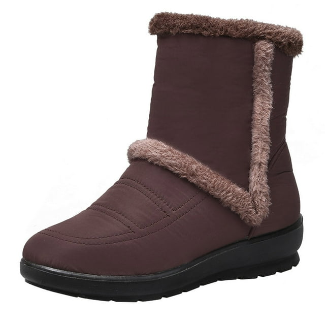 WEAIXIMIUNG Bottines pour Femmes Talon Bas Confort Bottes d'Hiver Doublées Chaudes pour Extérieur Chaussures Confortables pour Femmes