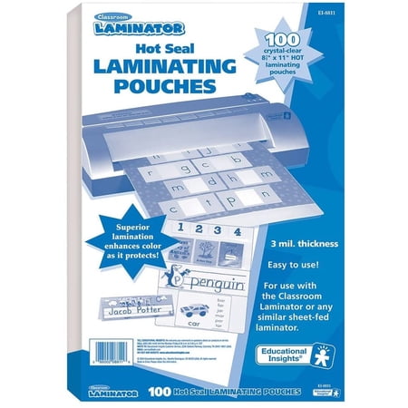 Educational Insights Classroom Laminator 8.5" X 11" Hot Laminating Pouches