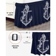 thumbnail image 3 of Nautical Anchor Bed Skirt Queen Size 16" Drop Knot Coastal Dark Blue Ruffled Wrap Around Bed Skirts Adjustable Elastic Bedskirt Dust Ruffle for Queen Size Bed, 3 of 7
