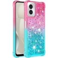 thumbnail image 3 of Liquid Case for Motorola Moto G Power 2024 Case Women Girls Liquid Cute Clear Glitter Heavy Duty Shockproof Back Cover Soft TPU Phone Case for Moto G Power 5G 2024 Gradient Turquoise, 3 of 13