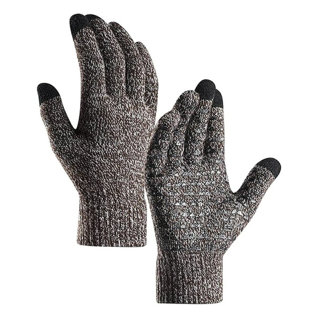 Miogawg Gants d'Hiver, Écran Tactile Textage Chaud Course avec Doublure Tricotée Thermique Douce, Gants Coupe-Vent Antidérapants pour Course, Conduite et Randonnée