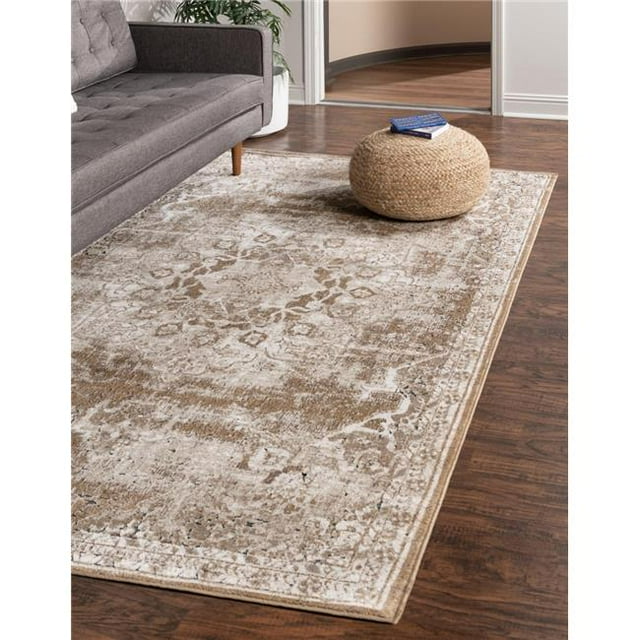 Unique Loom 3146804 9 x 12 ft. Chateau Roosevelt Rectangular Rug, Light Brown