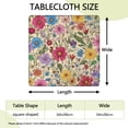 thumbnail image 2 of Pioneer Flower Floral Print Pattern Square Fitted Tablecloth with Elastic Edge,Square Table Cover,Washable Elastic Table Cover for Home Kitchen Party Decor 34"x34", 2 of 6