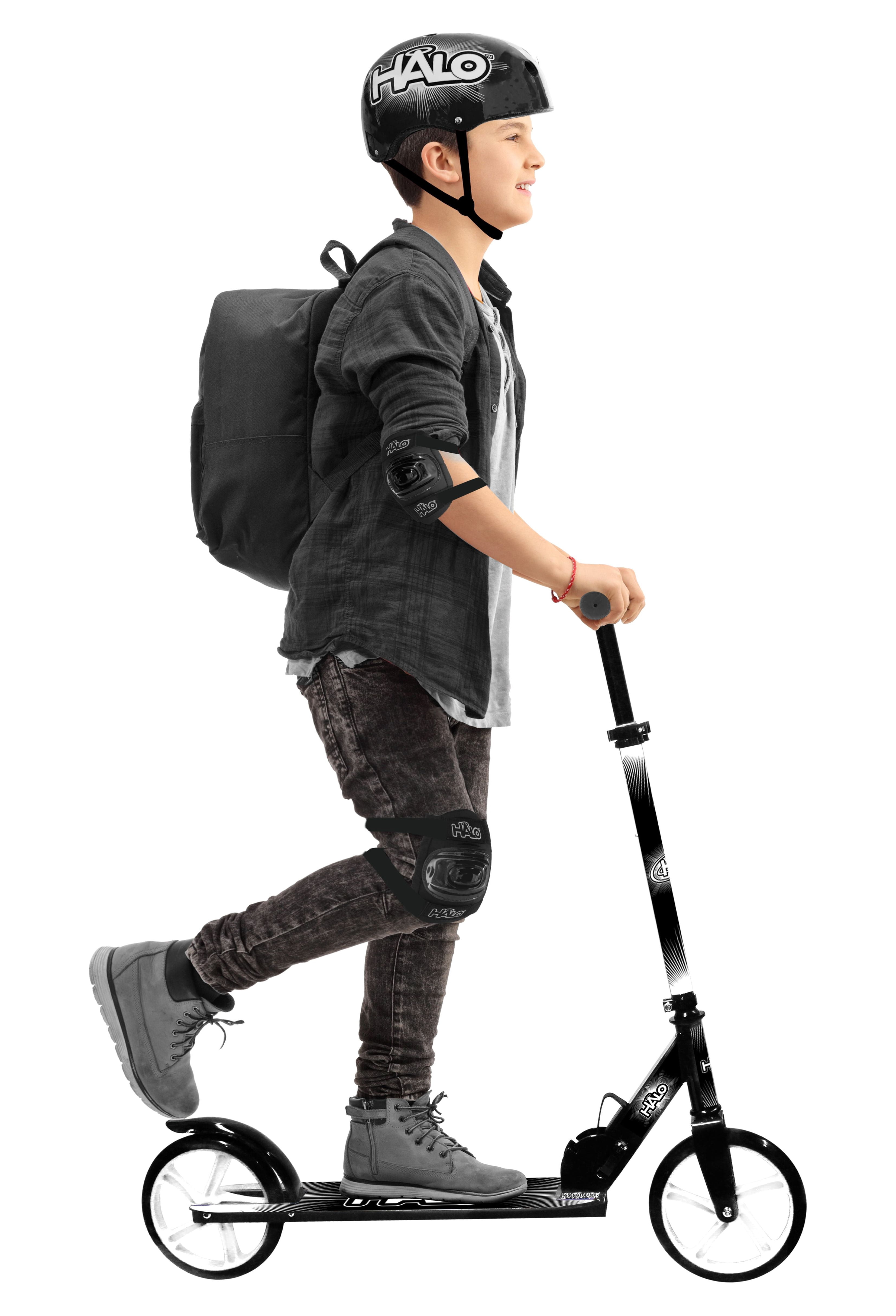 HALO Rise Above Supreme Big Wheel Scooter - Black and White - Designed for Unisex Riders up to 220 lbs