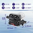 thumbnail image 2 of Bomba de agua RV Wassermann 12 V DC 11,4 L/min 3,8 bar 55 PSI, 2 of 8