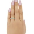 thumbnail image 4 of Art Deco Half Eternity Ring Green Emerald CZ 925 Sterling Silver Size 10, 4 of 4