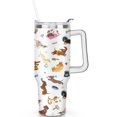 thumbnail image 2 of Stylish Dog Pattern Travel Mug - 40oz Leakproof Tumbler with Straw & Handle - Ideal Gift for Women Who Love Puppies, 2 of 7