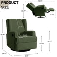 thumbnail image 6 of Recliner Chair Set of 2 Swivel Glider Rocker Nursery Chair for Adults, High Back Upholstered Rocking Armchair for Living Room, Manual Reclining Sofa Lounge Chair with Deep Seat in Teddy - Green, 6 of 6