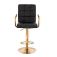 thumbnail image 1 of Banco individual para barra o escritorio forrado en PU color Negro acabado cromo dorado con brazo giratorio altura ajustable forrado en material PU SKU IND7009F-4 NEGRO, 1 of 4