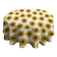 thumbnail image 4 of White Sunflower Round Tablecloth 60" X 60",Wrinkle Wipeable Table Cloth for Kitchen Dining Room Picnic Patio Party, 4 of 6