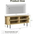 thumbnail image 5 of VEANERWOOD Fluted 55" TV Stand for TVs Up To 65", Console Table Credenza with Tambour Slatted Sliding Doors and Storage Shelves, Wood Entertainment Cente, 5 of 10