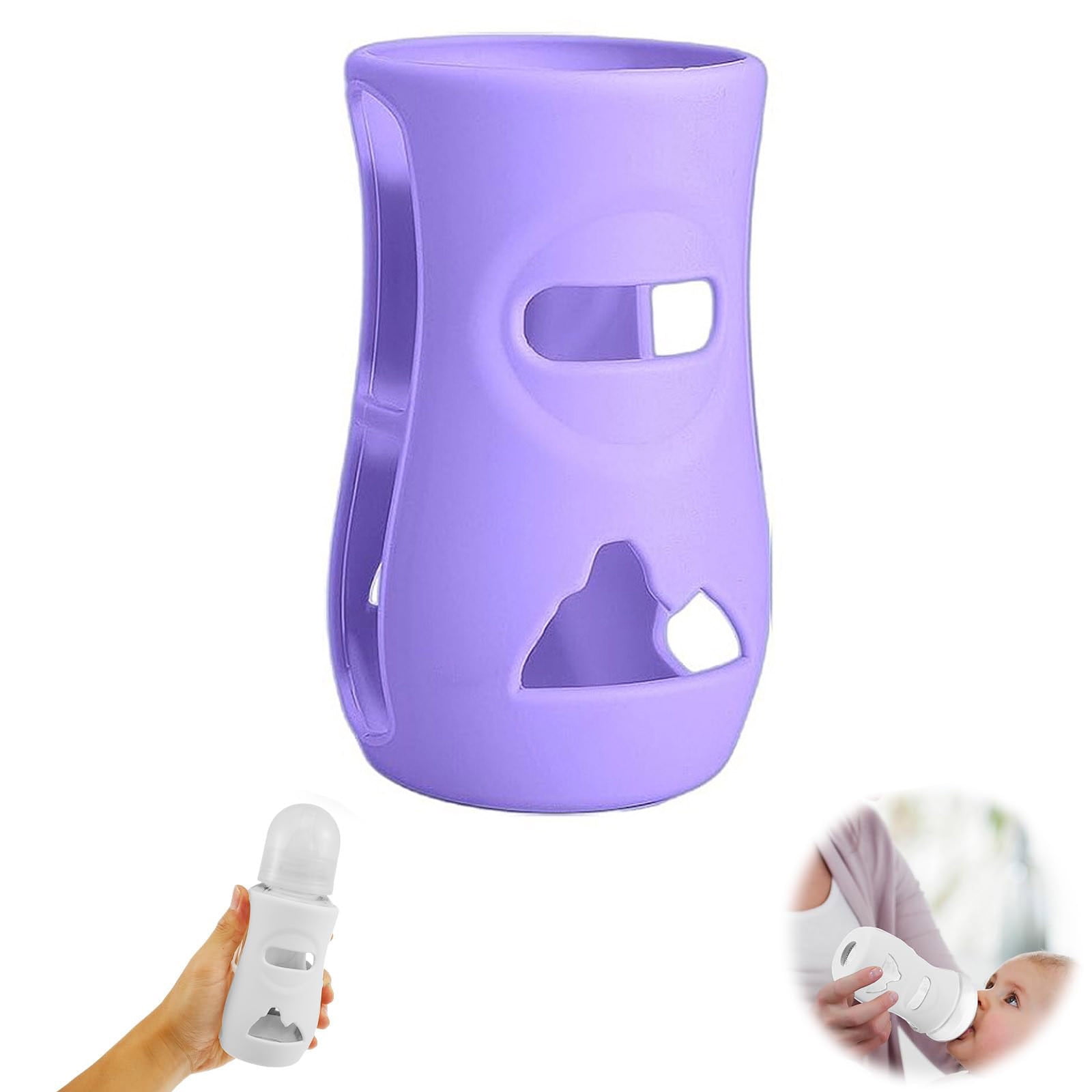 Silicone Sleeve for Glass Baby Bottles, 8 oz, Insulated Cover