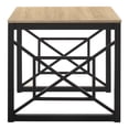 thumbnail image 3 of Burul Metal 2-Piece Coffee Table Set, Natural Oak and Black, 3 of 12