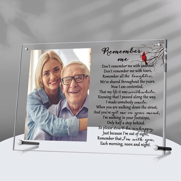 1 Pcs Cardinal Memorial Picture Frame Sympathy Gifts for Loss of Loved One Passed Away Gifts Acrylic Magnetic Photo Frames Memorial Bereavement for Mom, Dad, Family, 7 x 10 Inch