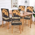 thumbnail image 2 of Yayeee 4 Pack Dining Chair Covers Stretch Parson Chairs Slipcovers Seat Protector, Orange Halloween Cat, 2 of 6