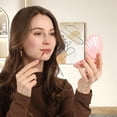 thumbnail image 2 of OPALESQUE Foldable Travel Hair Brushes with Mirror Shell Shape,Metallic Shinning, Portable Pocket Hair Brush, Mini Hair Comb Compact Size, 7.5x8cm,Gifts for Girls women, 2 of 7