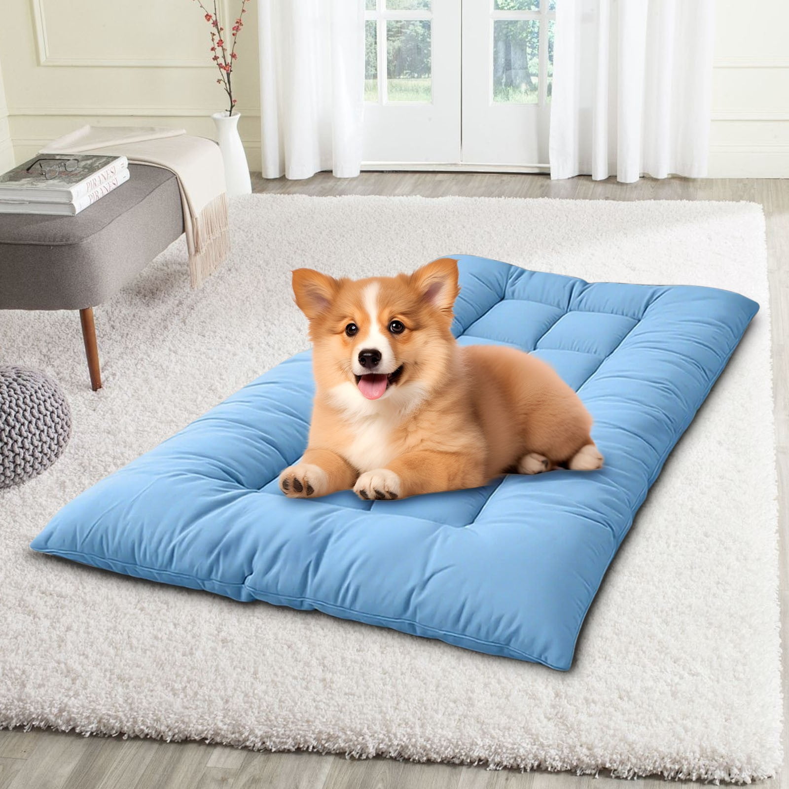 HengDidi Extra Large Cooling Pet Mat for Dog Sofa Bed - Soft Thick Polyester Non-Slip Base Versatile Year-Round Comfort Summer Relief