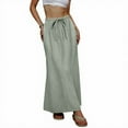 thumbnail image 2 of GEWSEY Womens Maxi Skirt 2025 Casual Flowy Elastic High Waist Long Skirts (Light Green, XL), 2 of 7