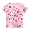 thumbnail image 5 of THDHVS Girls Tops, Cute Tops for Teen Girls, Trendy Kid Shirt Kid T-shirt Print Round-Neck Comfortable Loose T-shirt Short Sleeve Blouse Casual Tops Hot Pink 18-24 Months, 5 of 6