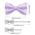 thumbnail image 5 of Lavender Bow Ties for Men Pre-tied Silk Bowtie and Pocket Square Cufflinks Lapel Pin Set Tuxedo Wedding Party 4PCS, 5 of 5