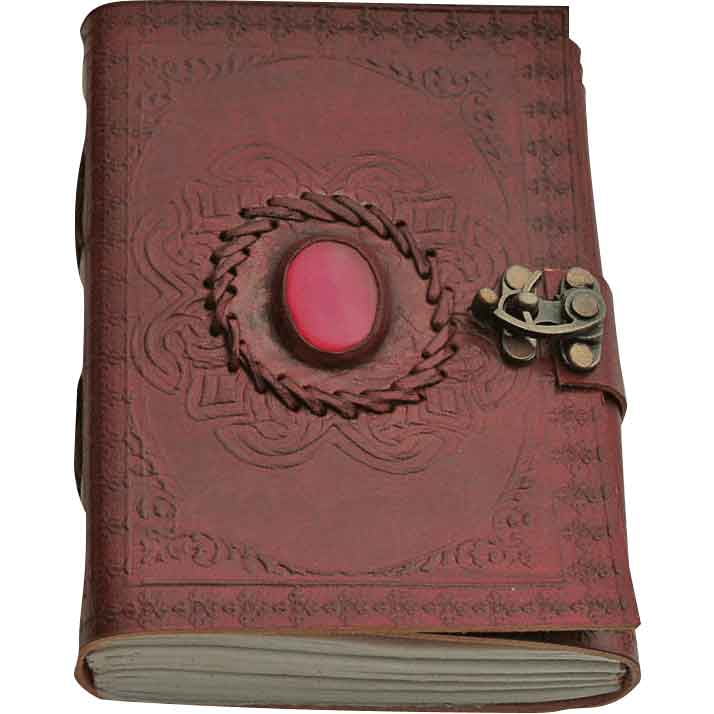 Photo 1 of Pink Onyx Leather Journal with Clasp by Medieval Collectibles