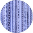 thumbnail image 1 of Ahgly Company Machine Washable Indoor Round Abstract Blue Modern Area Rugs, 6' Round, 1 of 4