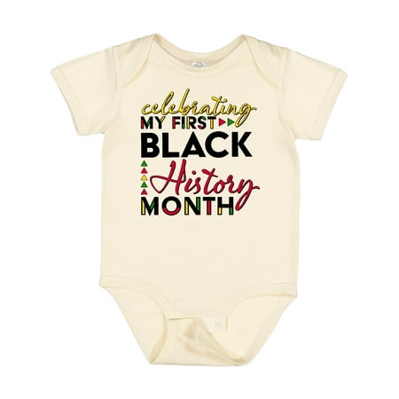 

Inktastic Celebrating My First Black History Month- for Kids Gift Baby Boy or Baby Girl Bodysuit