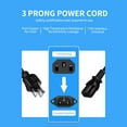 thumbnail image 3 of Aprelco 6ft AC Power Compatible with ASUS VH222H VH222H-P VH226H VH235T-P VH235TP VH236H VH242H VS197D VS238HP VS197T-P VS198 VS198D-P VS197TP VS247HP VK226H VE276QDT Widescreen LED LCD Monitor, 3 of 5