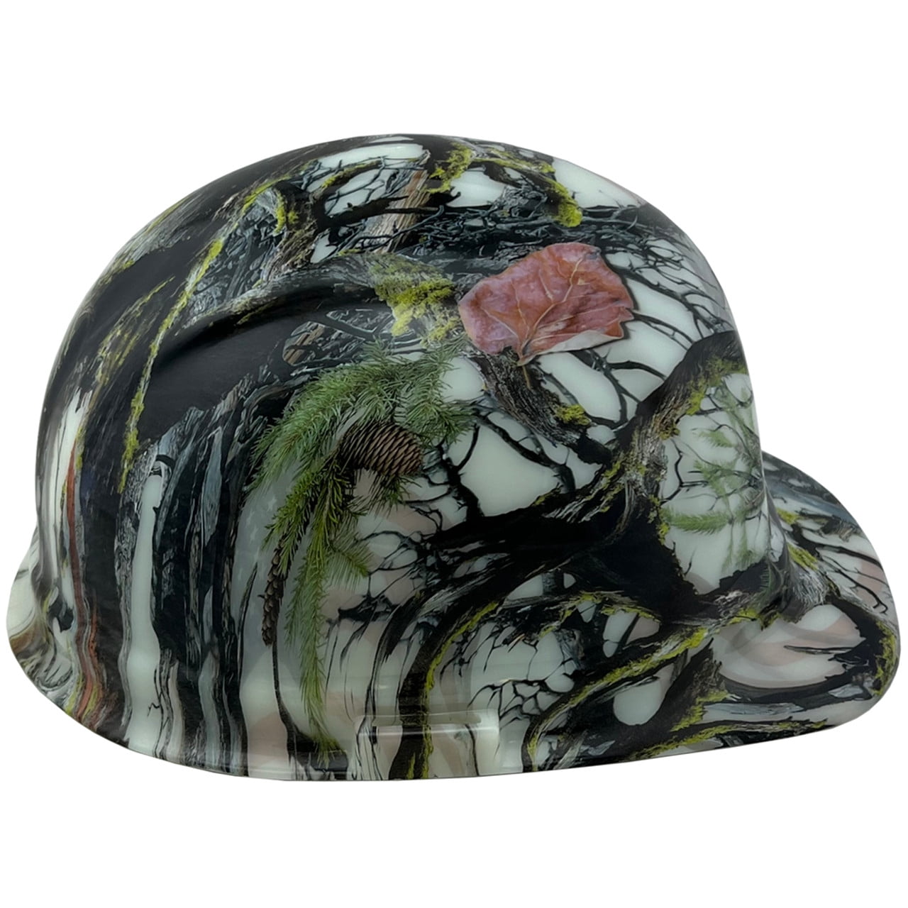 American Camo Hydro Dipped GLOW IN THE DARK Hard Hats Cap Style with 4 Pt Suspension