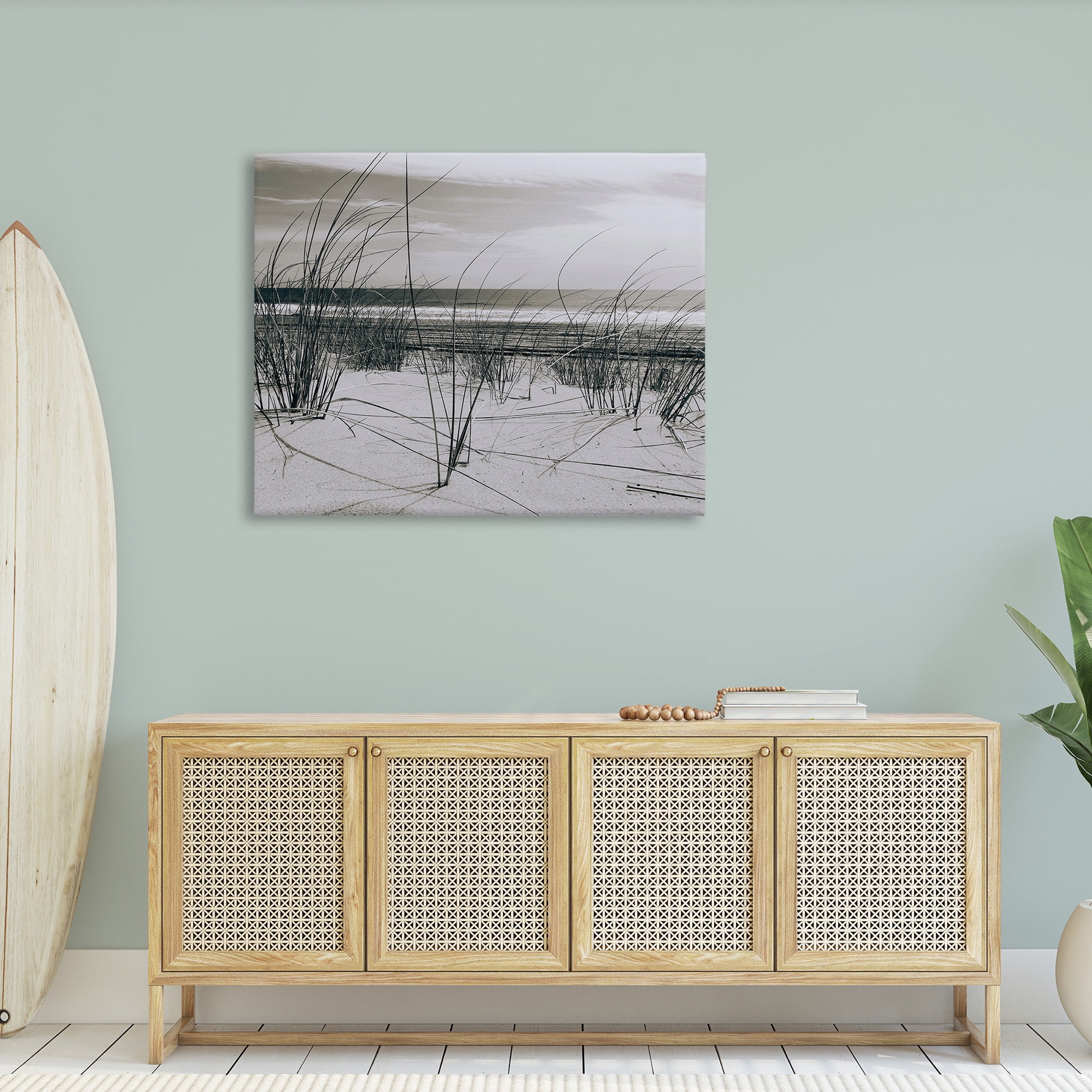 Stupell Industries Subtle Beach Reeds Landscape Photography Gallery Wrapped Canvas Art Print Wall Art, 48 x 36