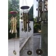 thumbnail image 4 of Campana de viento, te deseo prosperidad: Increíble tradicional chino, 4 tubos, 5 campanas y base de madera, campanilla de viento de bronce para Patio al aire libre, jardín y decoración del hogar JM MX-0135012FYD, 4 of 5