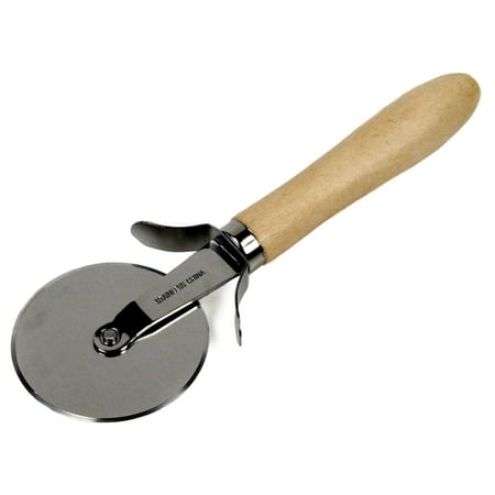 

Chef Craft Pizza Cutter with Wood Handle 2.5 Stainless Steel Blade Slicer Wheel and Thumb Guard