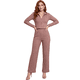 thumbnail image 1 of Conjunto Mujer 2 Piezas Tejido Acanalado Blusa Manga Larga con Cierre y Pants Rectos para Muje, 1 of 5