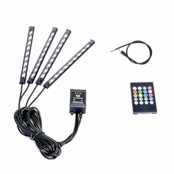 12V LED Light Multi-Color Atmosphere Light Sound Control Decorative Neon Lamp for Motorcycle Style: 36LED Remote