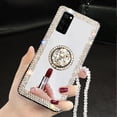 thumbnail image 1 of Funda con diamante de espejo para iPhone 14, 11 Pro MAX, XS, XR, SE 2020, 7, 8 Plus, 12, 13 Pro, anillo de apoyo, funda de silicona suave con joyas ostentosas Fivean unisex, 1 of 2