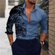 thumbnail image 1 of Camisas de manga larga con estampado floral de otoño para hombre, ropa de estilo étnico de tendencia para hombre, camisas casuales con personalidad de moda, camisetas de manga larga para hombre, 1 of 6
