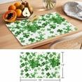 thumbnail image 6 of St. Patrick's Day Placemats Set of 4 Spring Green Lucky Four-leaf Grass Place Mats Indoor Wipeable Table Mats Washable Cloth Dining Table Placemats for Kitchen Holiday Party Home Decor 13x19 Inch, 6 of 9