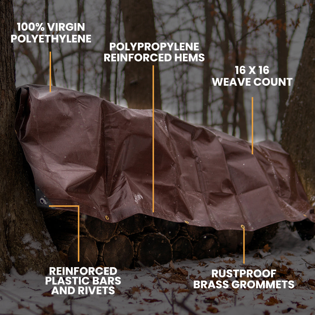 30' x 40' Poly Tarp oz Super Heavy Duty Tarpaulin Cover 16 Mil Thick,  Waterproof, UV Resistant, Rot/Rip/Tear Proof Tarps (Cut Size: 30' x 40',  Finished Size: 29'6