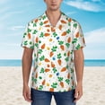 thumbnail image 2 of Gukieu Cute Carrot Print Men's Short-sleeved Shirts, Button-down Lapel Hawaiian Shirts, T-shirts, Beach Vacation Summer Casual Wear,Medium, 2 of 7