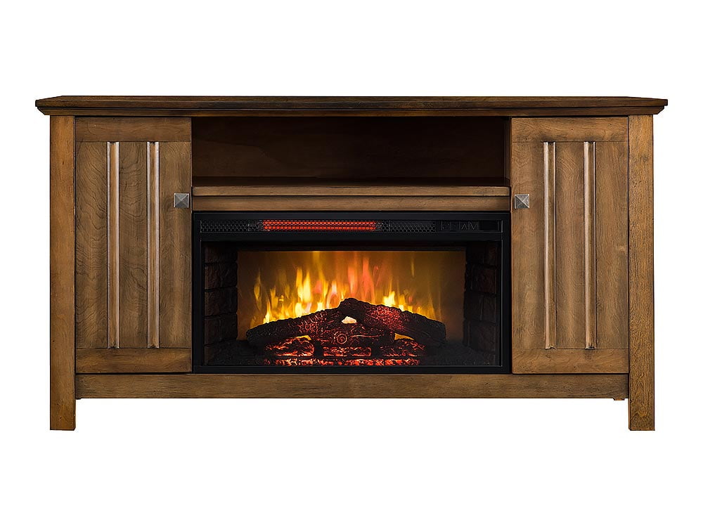 Hearth Pro Belleville 55 inch Wood Media Console & 28 inch Firebox Driftwood, SP5542