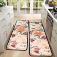 thumbnail image 4 of Kitchen Rugs Sets Of 2,Pioneer Flower Floral Print Pattern Anti Fatigue Kitchen Mat Rugs Non Slip Washable,Decorative Kitchen Floor Mats for Kitchen,Sink,Laundry,17"x47"+17"x47", 4 of 5