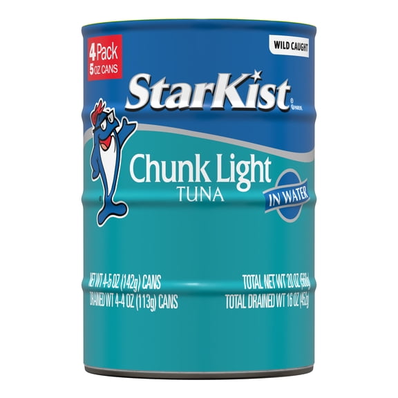StarKist Chunk Light Tuna in Water, Wild Caught, 20g Protein, 5 oz, 4 Cans