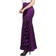 thumbnail image 3 of Women‘s Retro Lace-Up Drawstring Tiered Ruffle Maxi Long Mermaid Pencil Skirt, 3 of 6